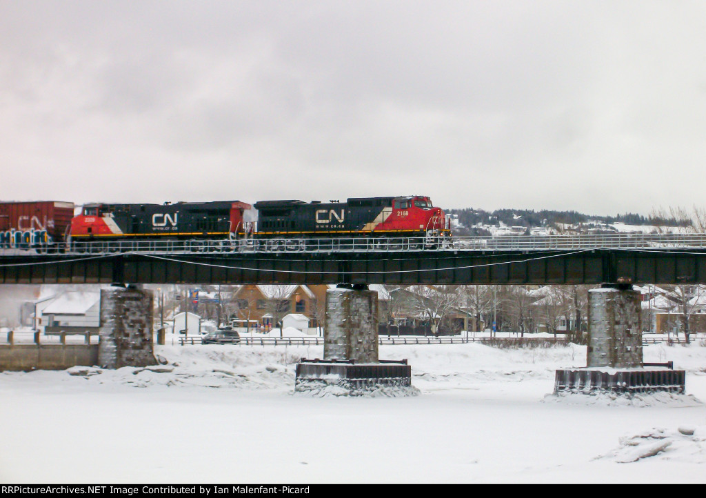 CN 2168 leads 403 across Rimouski River